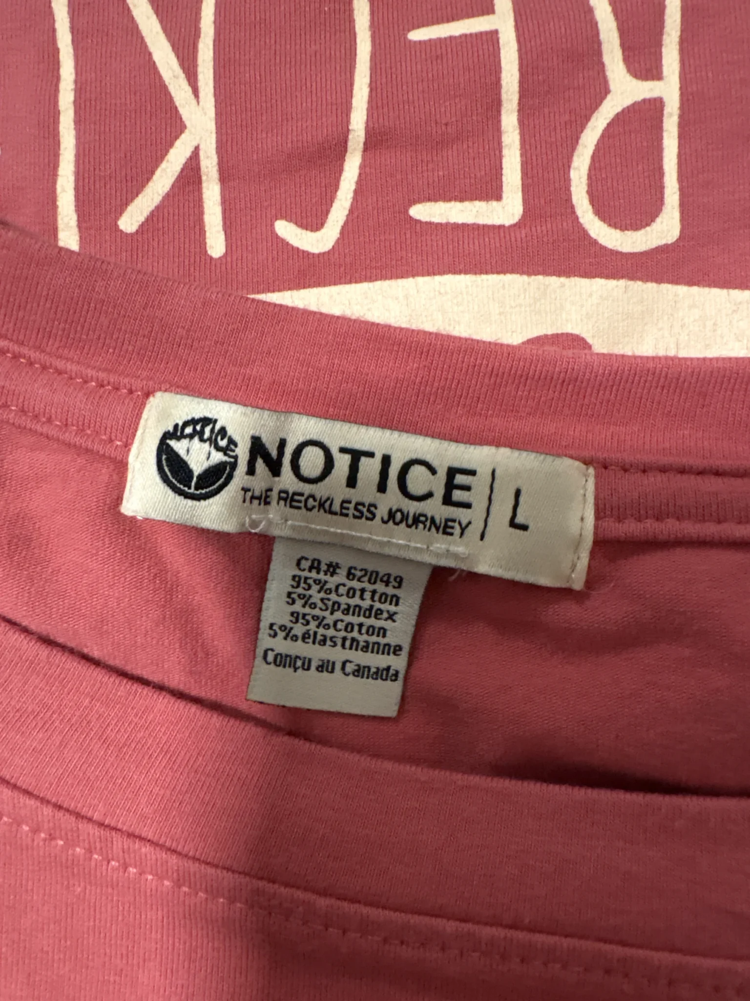 Image for T-shirt Notice the Reckless