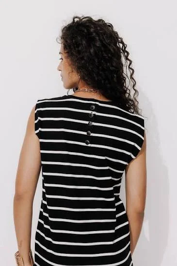 Image for Robe marinière noire et blanche