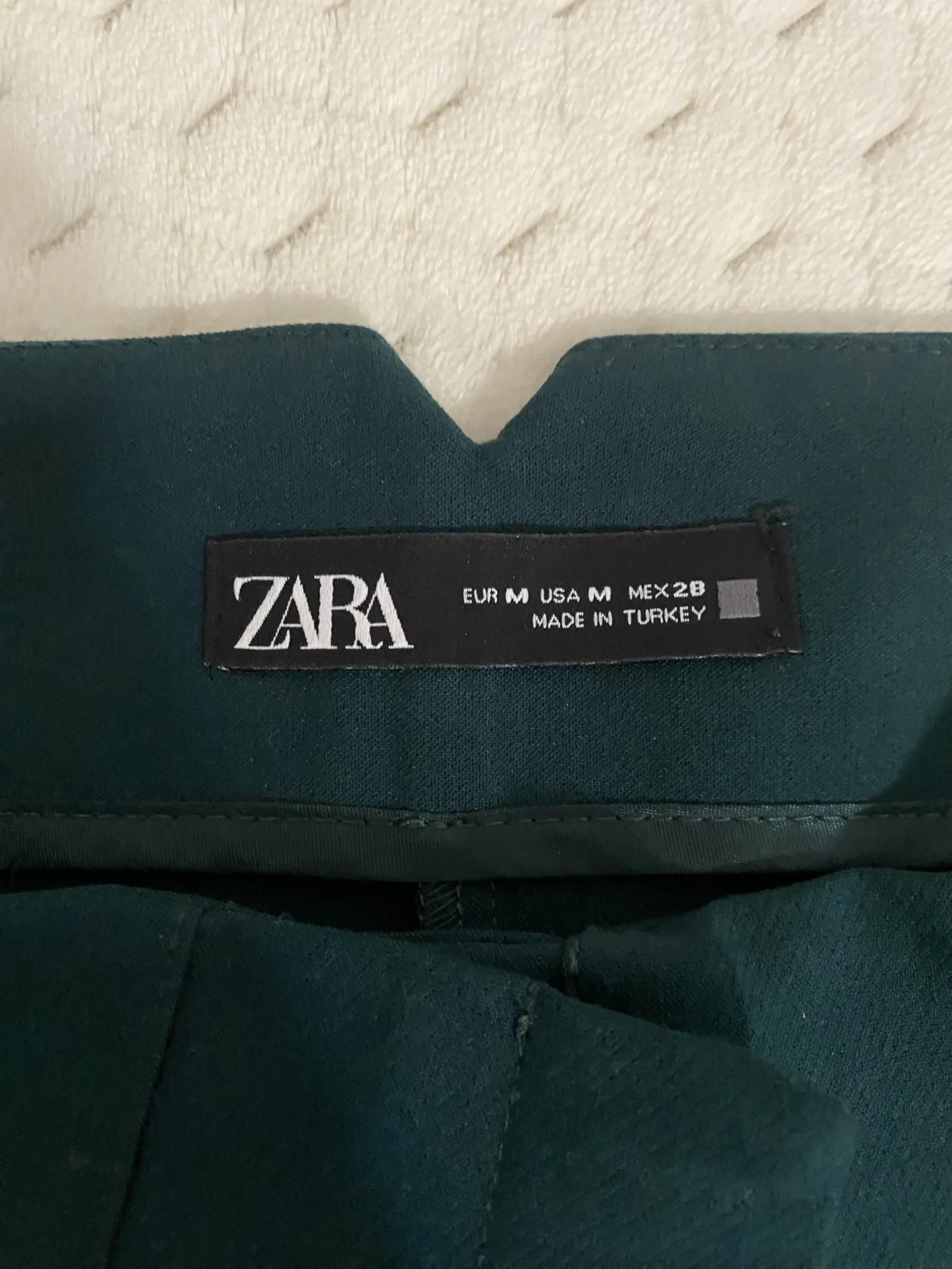 Image for Émeraude Pantalon taille haute Zara -Dark green Pleated Trousers