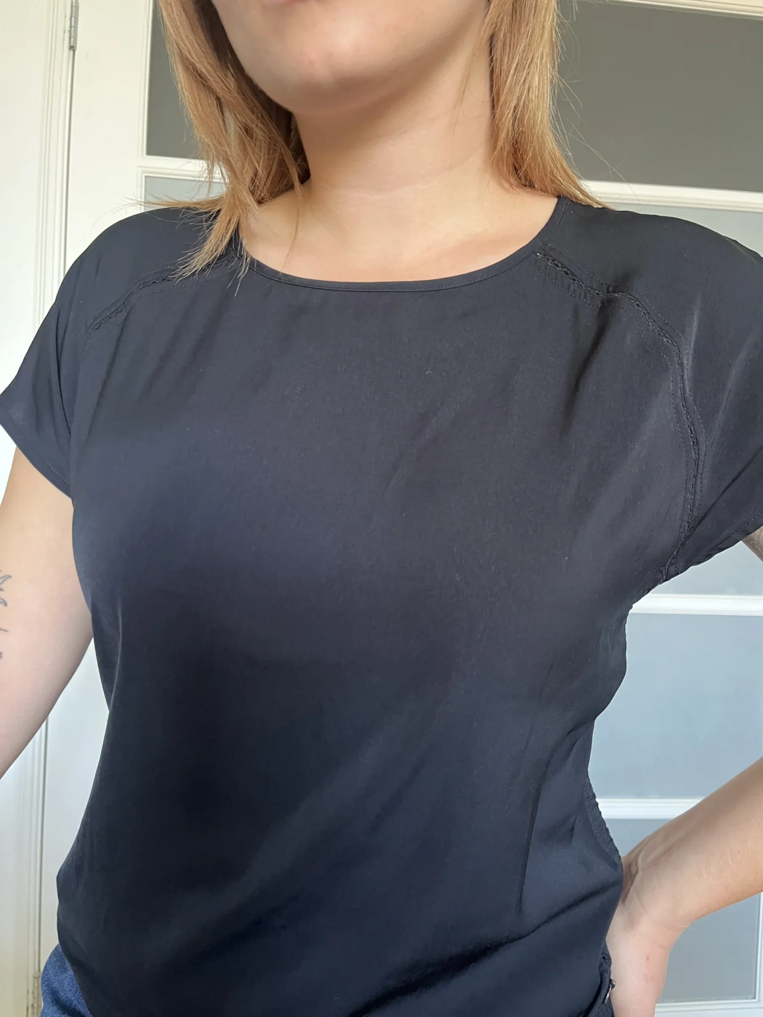 Image for Scotch and Soda black satin T-shirt size 1 (S)