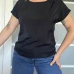 Thumbnail for Scotch and Soda black satin T-shirt size 1 (S)