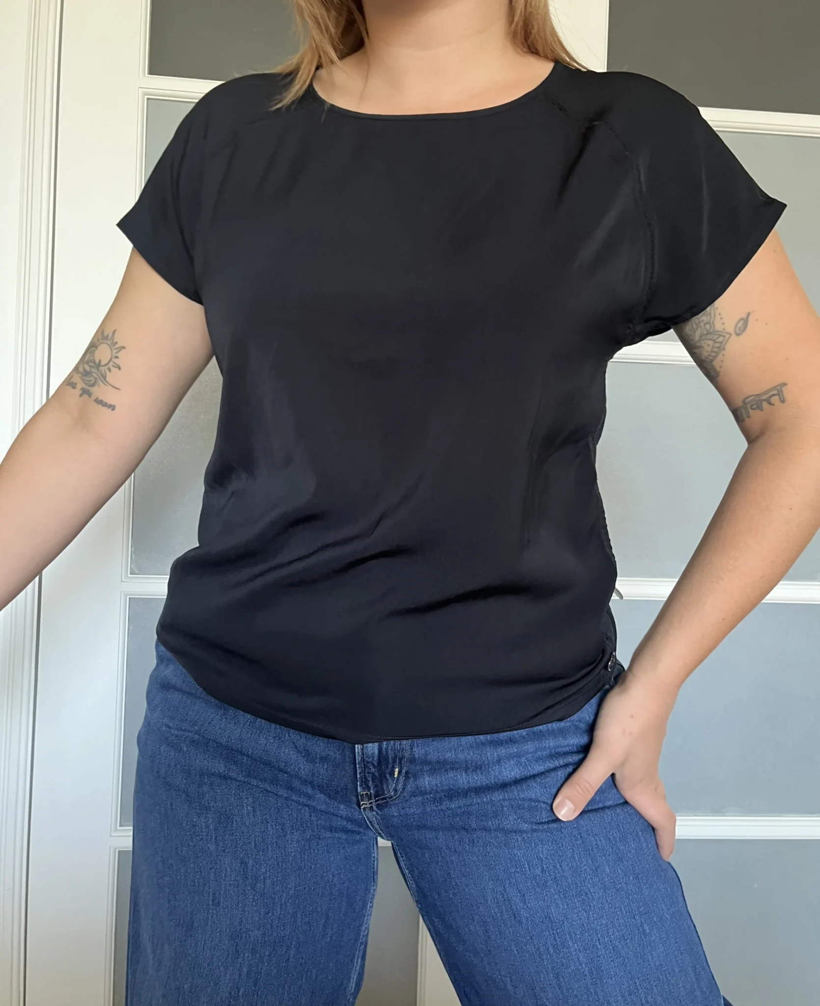 Image for Scotch and Soda black satin T-shirt size 1 (S)