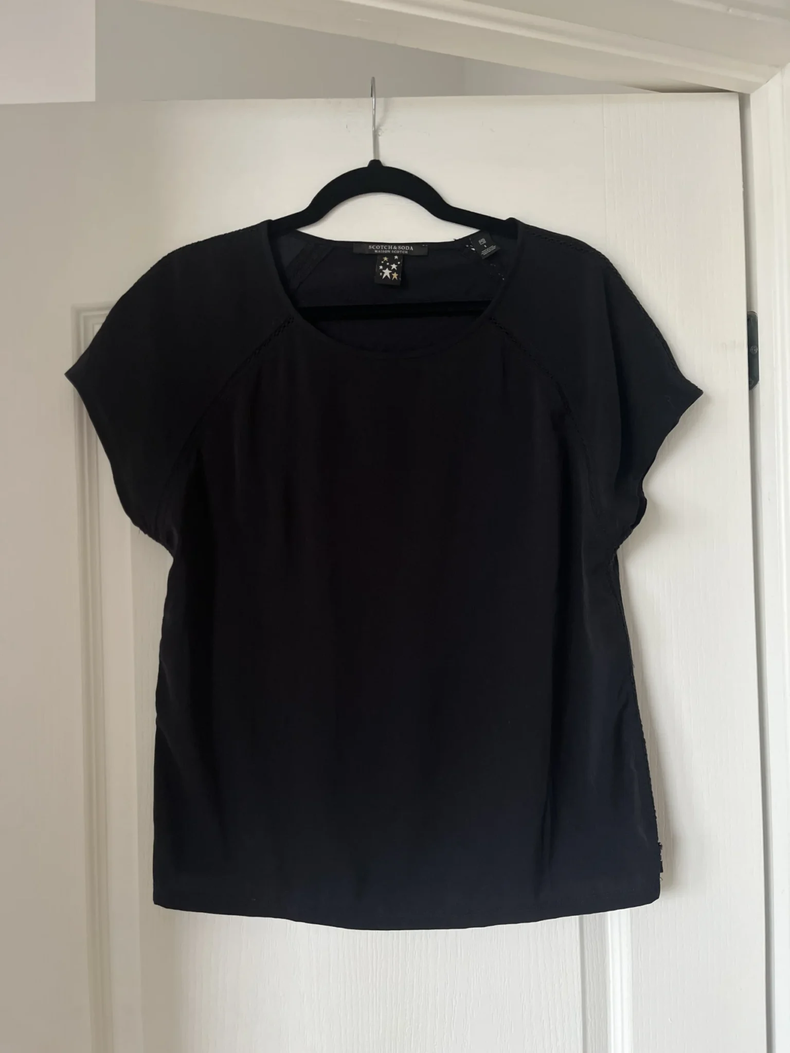Image for Scotch and Soda black satin T-shirt size 1 (S)