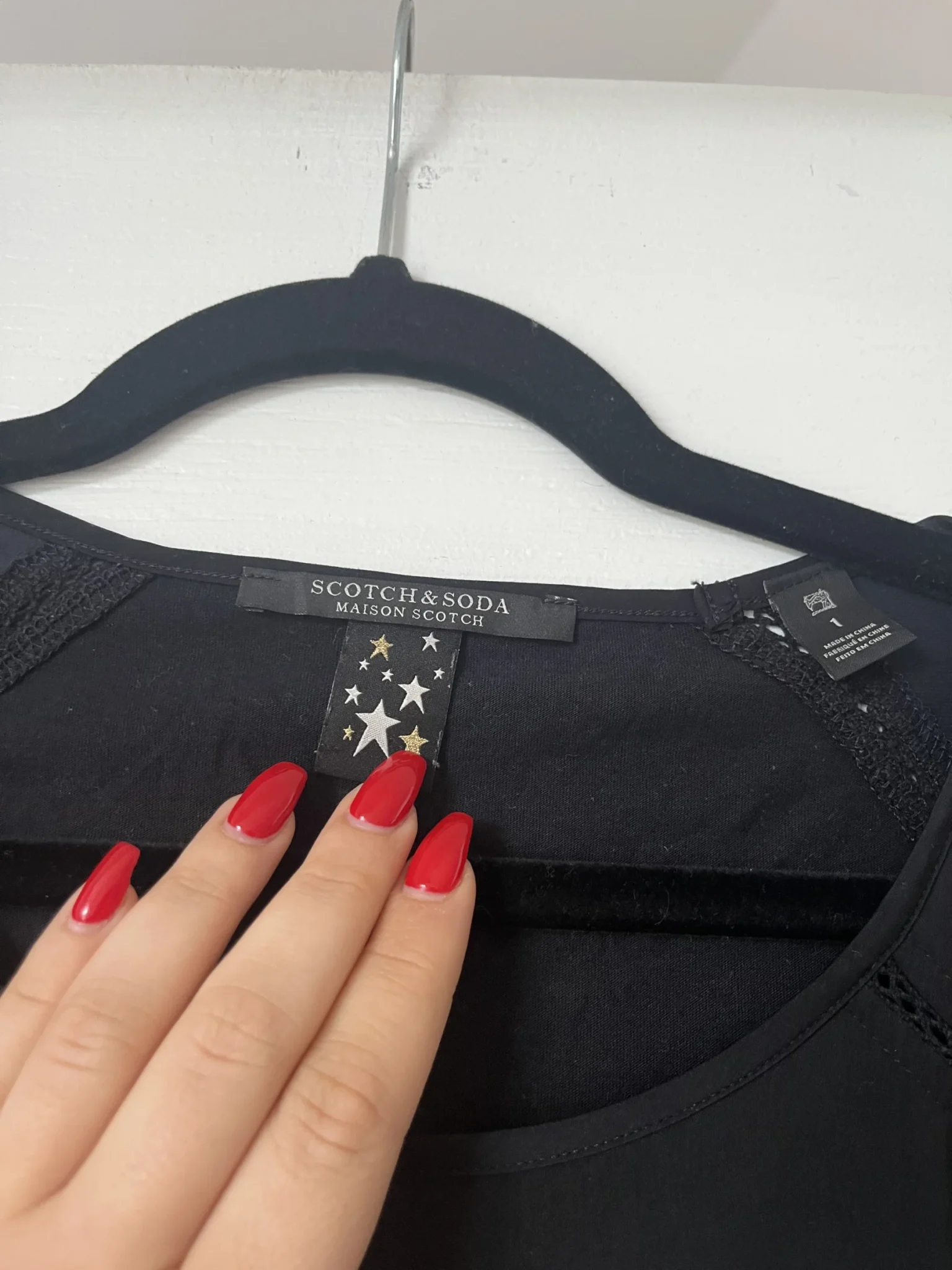 Image for Scotch and Soda black satin T-shirt size 1 (S)