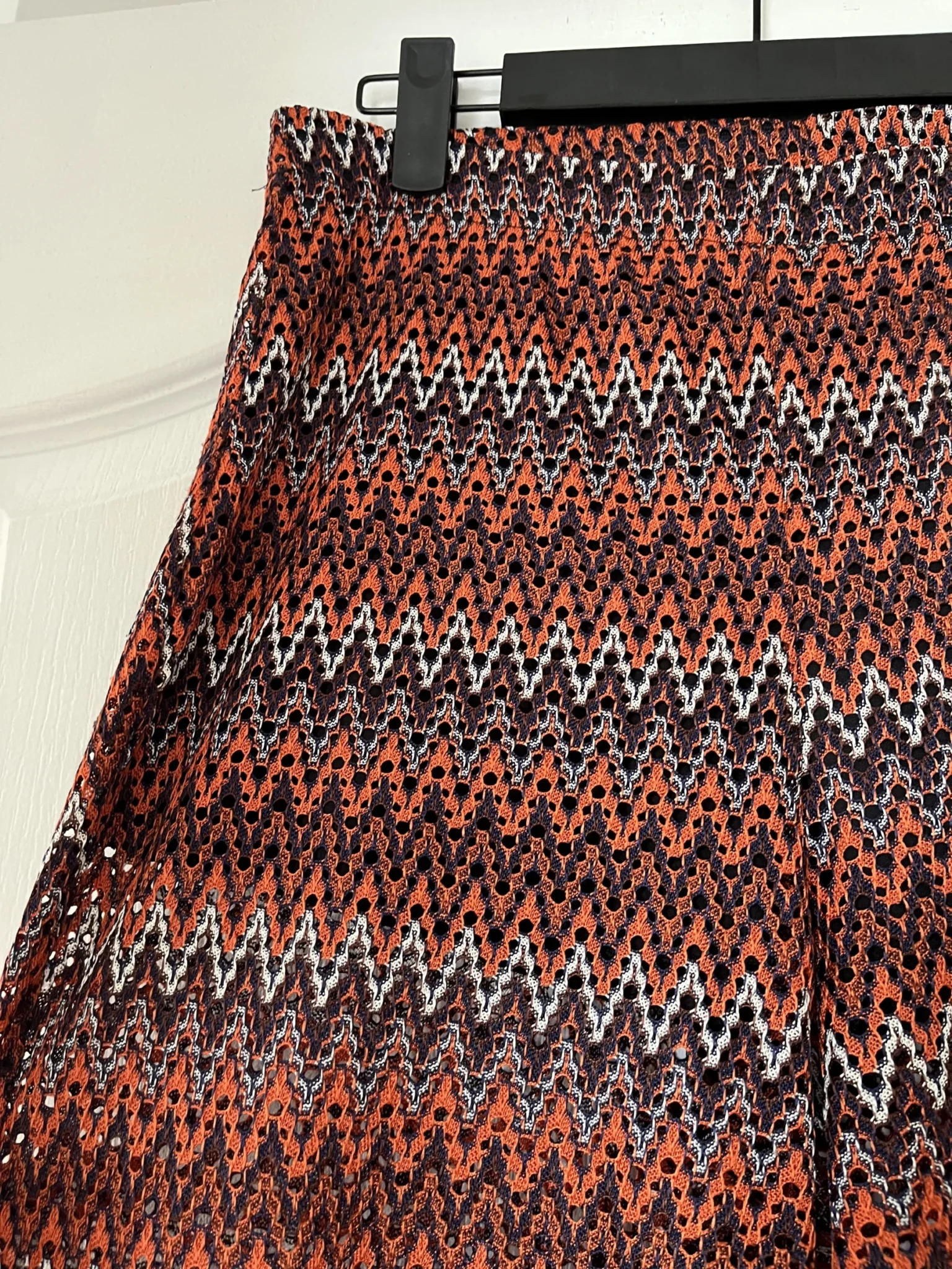 Image for Pantalon fluide été motif zig zag bleu et orange taille M