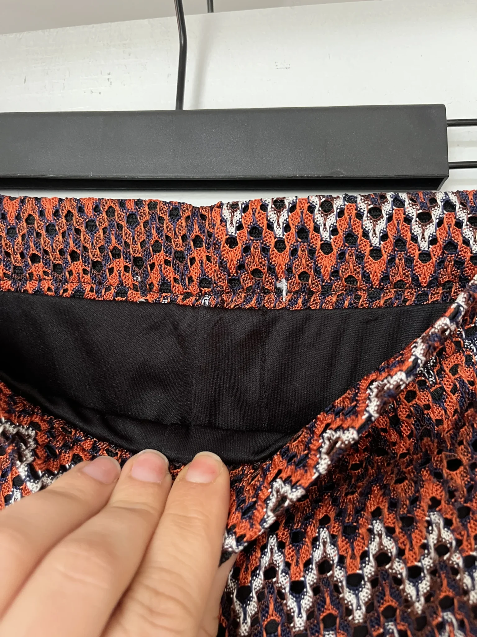 Image for Pantalon fluide été motif zig zag bleu et orange taille M