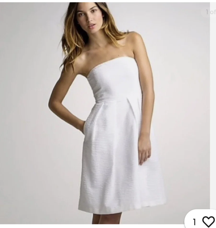 J Crew/Robe blanche Sz 6 JCrew seconde main
