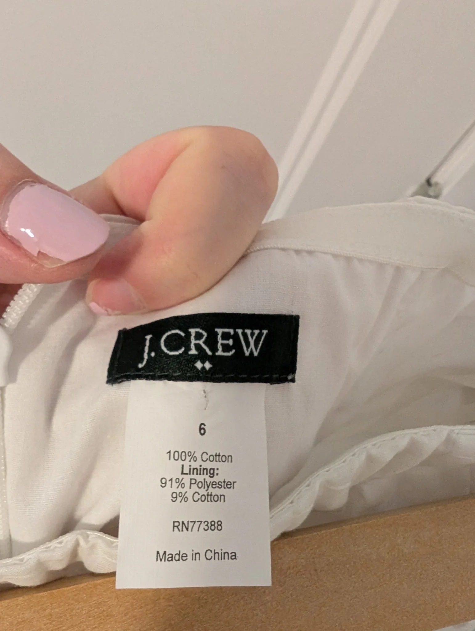 Image for J Crew/Robe blanche Sz 6