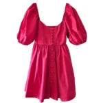 Thumbnail for Anthropologie Maeve Robe Mini Manches Bouffantes Encolure Cœur Rouge Taille Small
