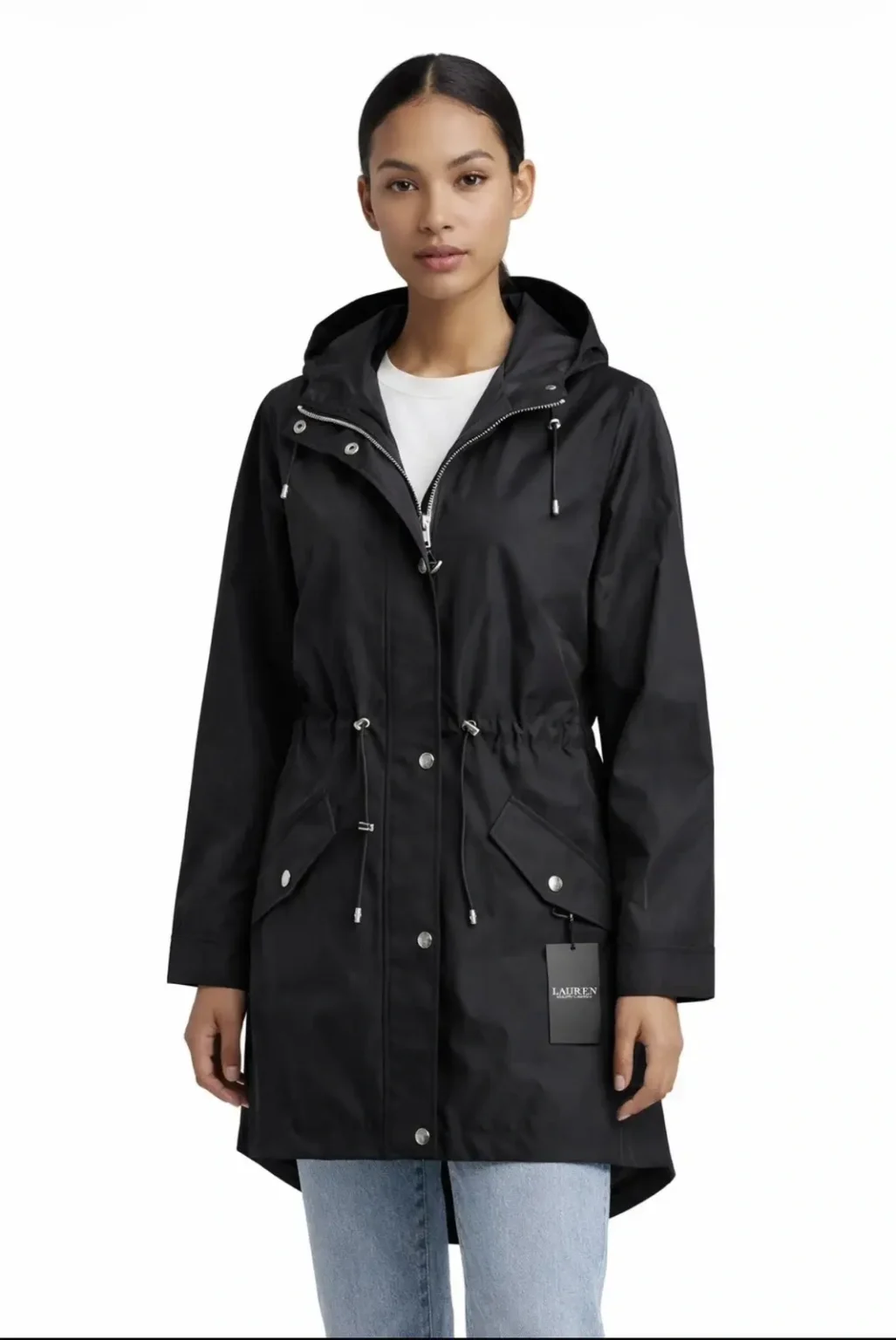 Featured image for LAUREN Ralph Lauren Anorak Hooded Black Full zip Windcheater XL 56774C