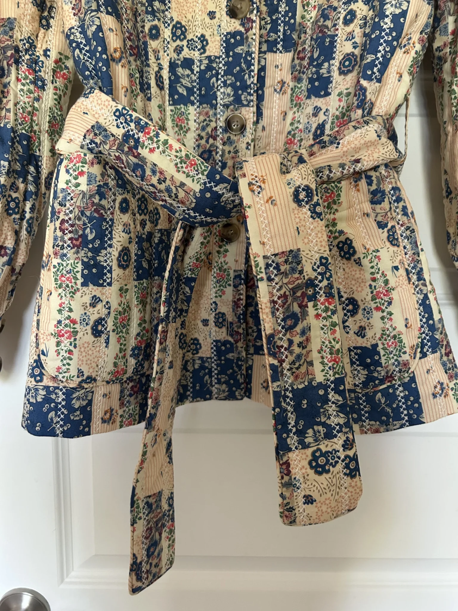 Image for Sézane - Veste Édite - Blue patchwork