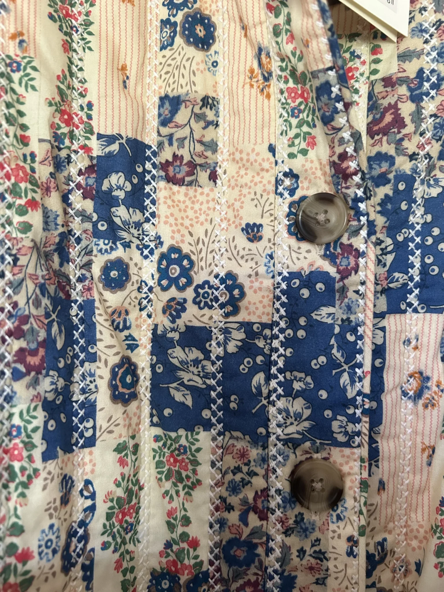 Image for Sézane - Veste Édite - Blue patchwork