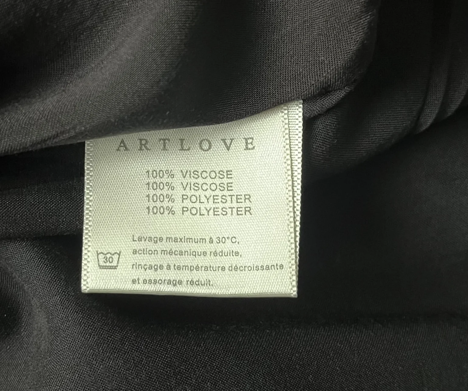 Image for Belle robe Artlove Paris noire doublée avec petits imprimés mauve