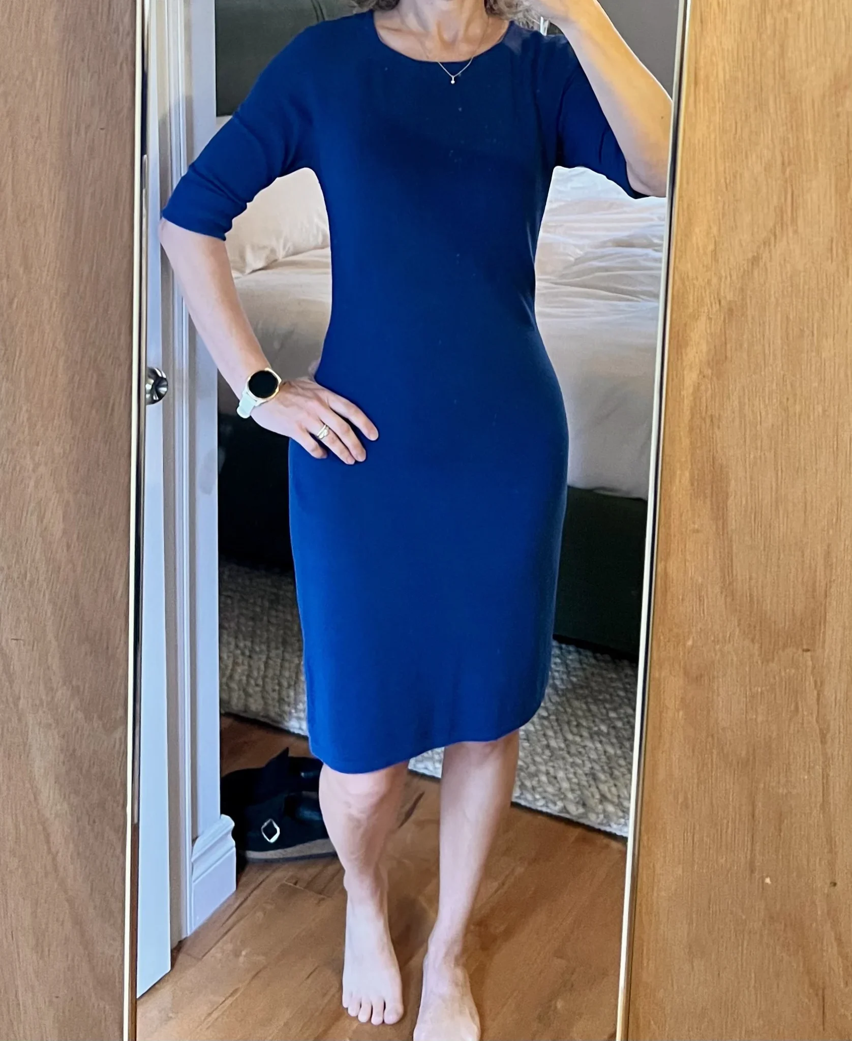 Image for Robe bleue mi-longue
