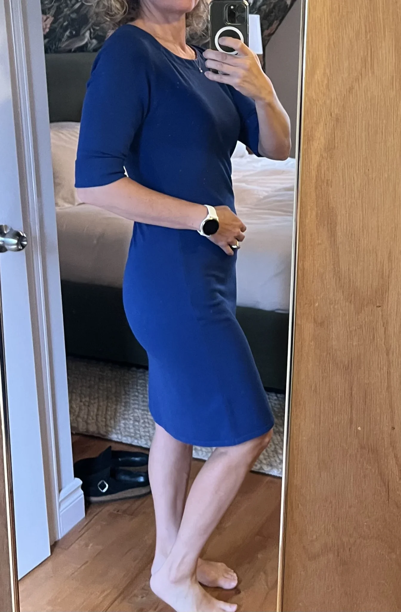 Image for Robe bleue mi-longue