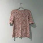 Thumbnail for T-shirt Lauren Ralph Lauren rouge-orangé à fleurs en coton stretch, col bateau, taille M