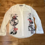 Featured thumbnail for Blouse diaphane blanc cassé