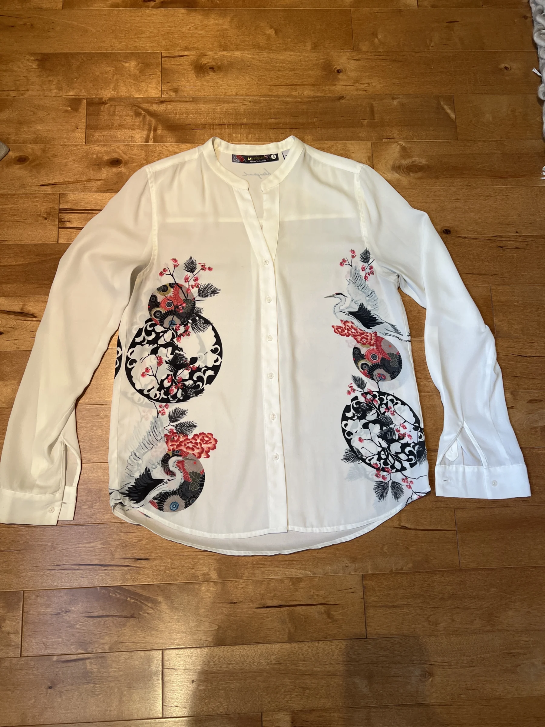 Blouse diaphane blanc cassé Desigual seconde main