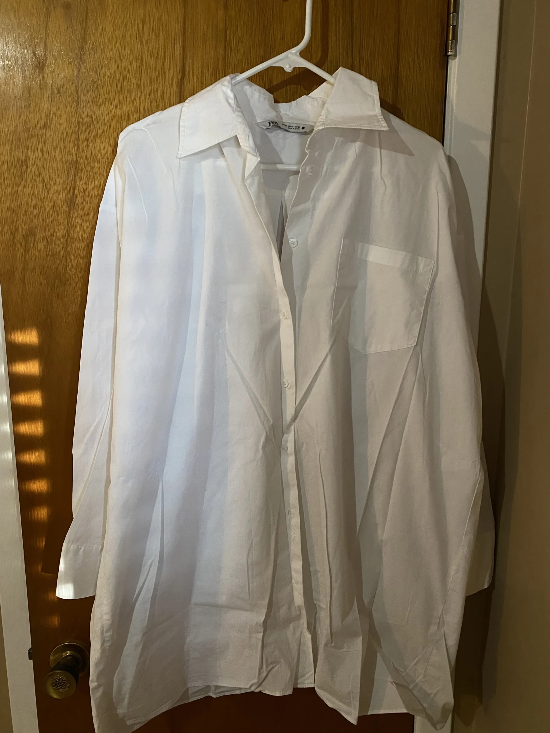 Robe chemise blanche oversize Zara seconde main