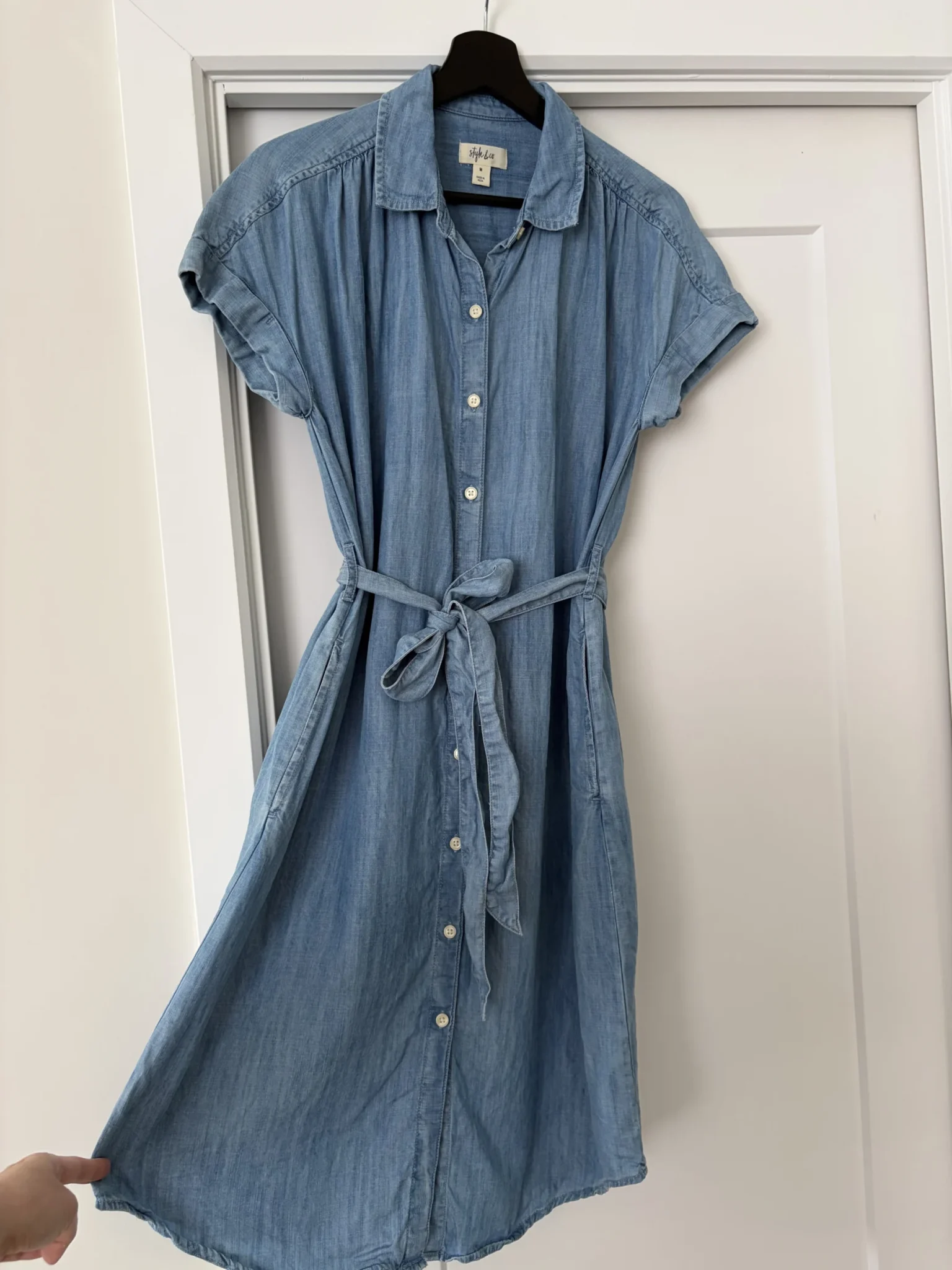 Image for Anna Style and Co chambray shirt dress
