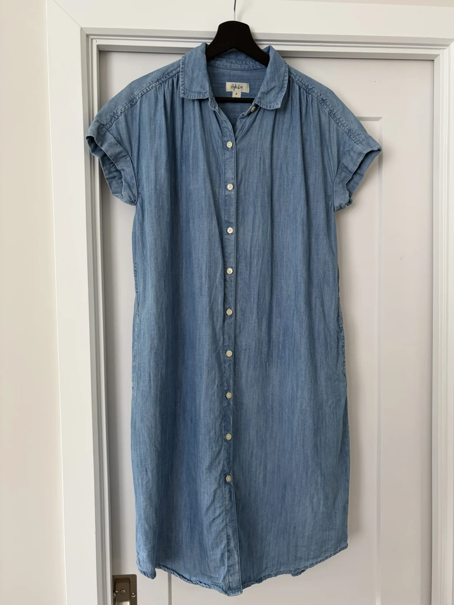 Image for Anna Style and Co chambray shirt dress