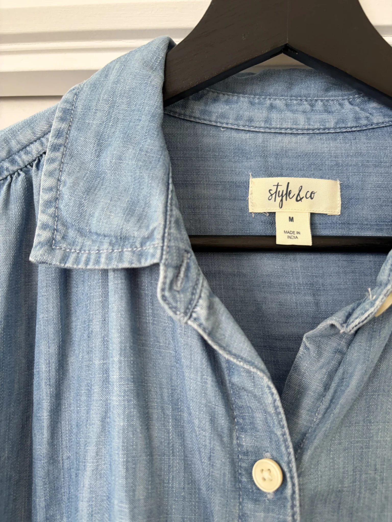 Image for Anna Style and Co chambray shirt dress