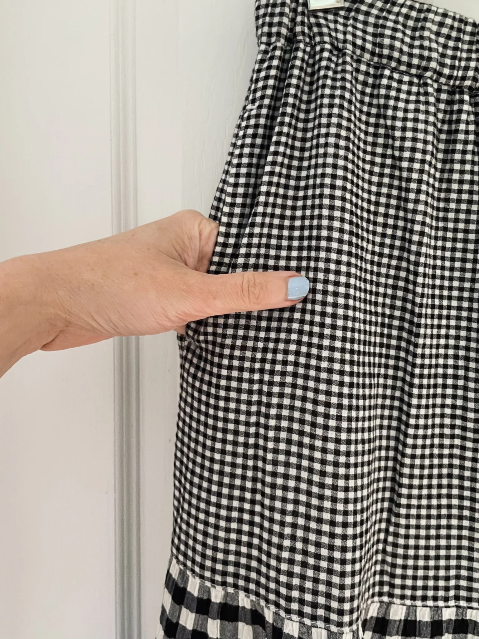 Image for Maxi skirt, JW Anderson x Uniqlo, in black and white gingham