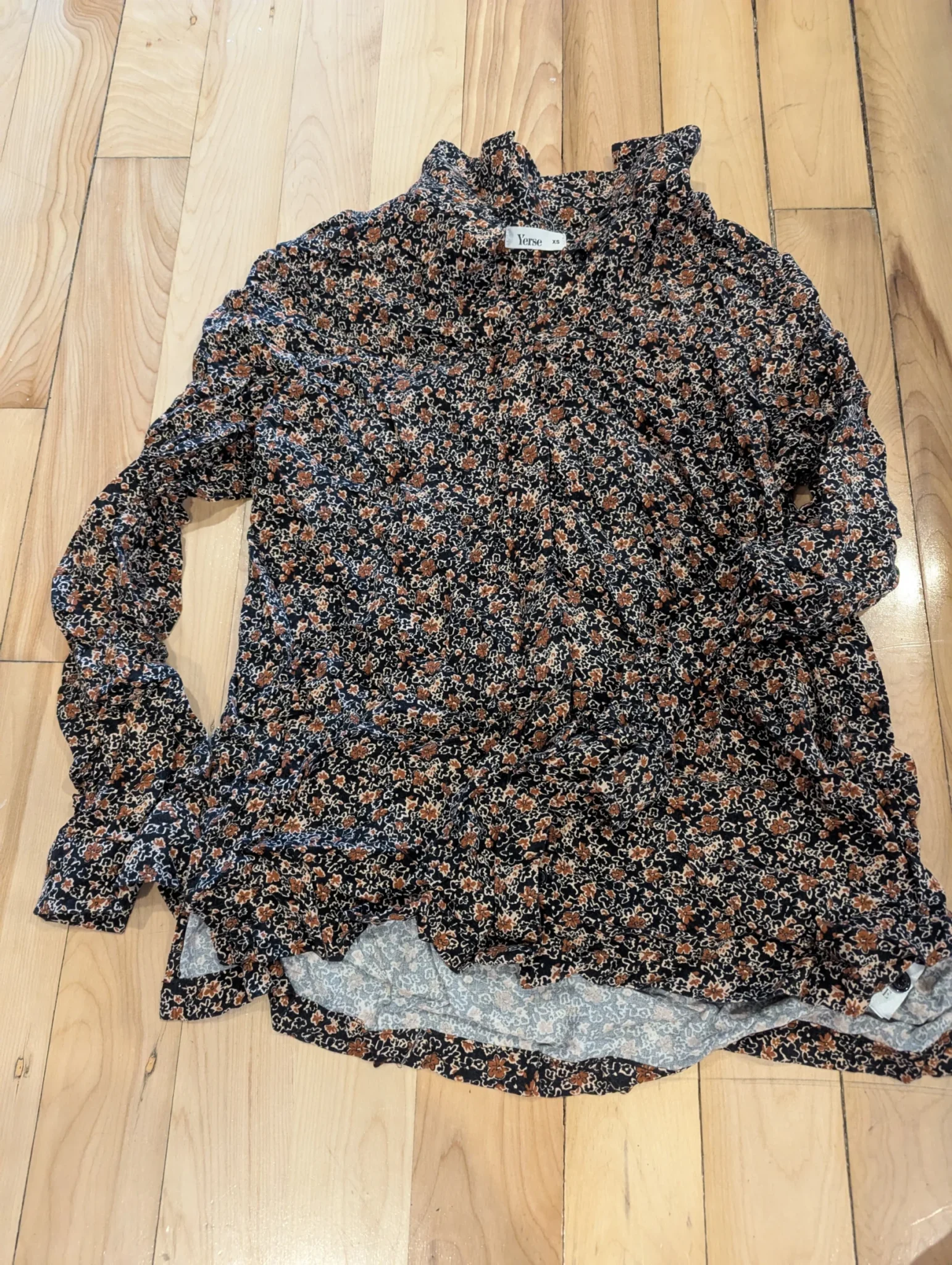 Image for Black floral blouse