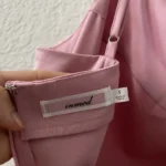 Thumbnail for Satin Midi Dress with a Drooping Collar - Pink