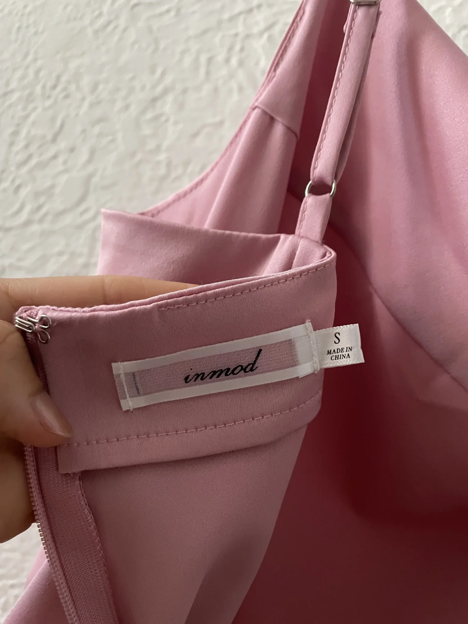 Image for Satin Midi Dress with a Drooping Collar - Pink