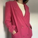 Featured thumbnail for Blazer croisé Cacharel vintage rose