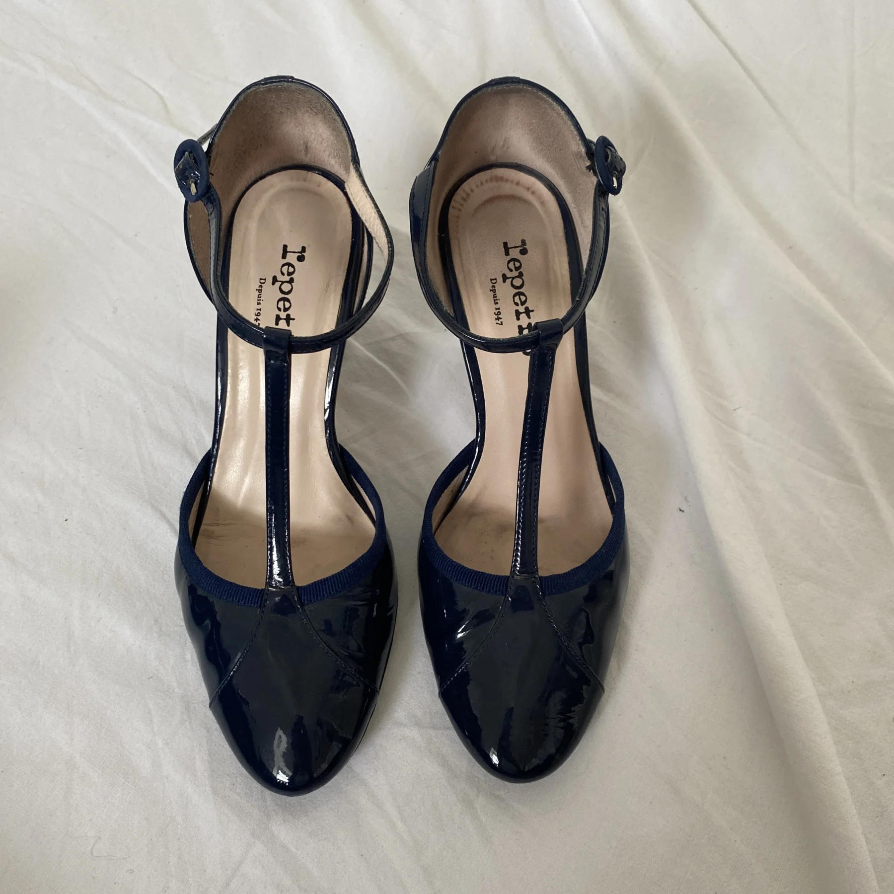 Escarpins Repetto Bahia en cuir verni bleu marine – taille 37 Repetto seconde main