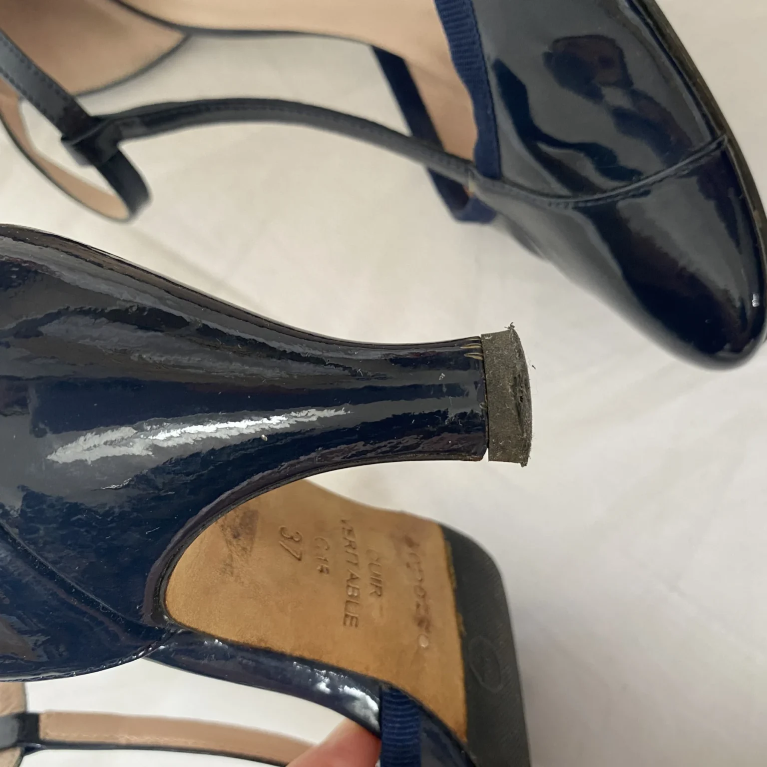 Image for Escarpins Repetto Bahia en cuir verni bleu marine – taille 37