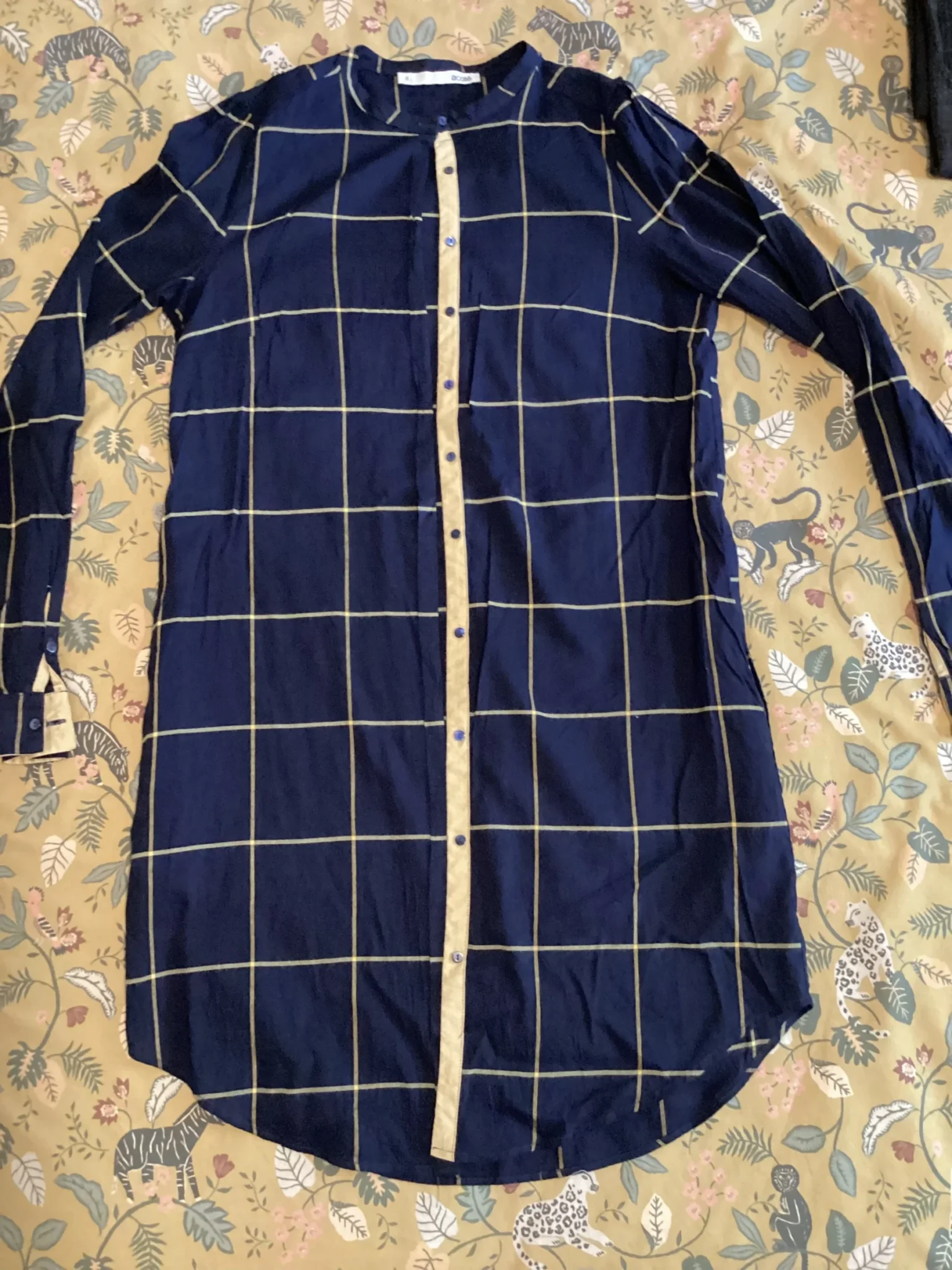 Image for Tunique bleue avec lignes jaunes/dorées