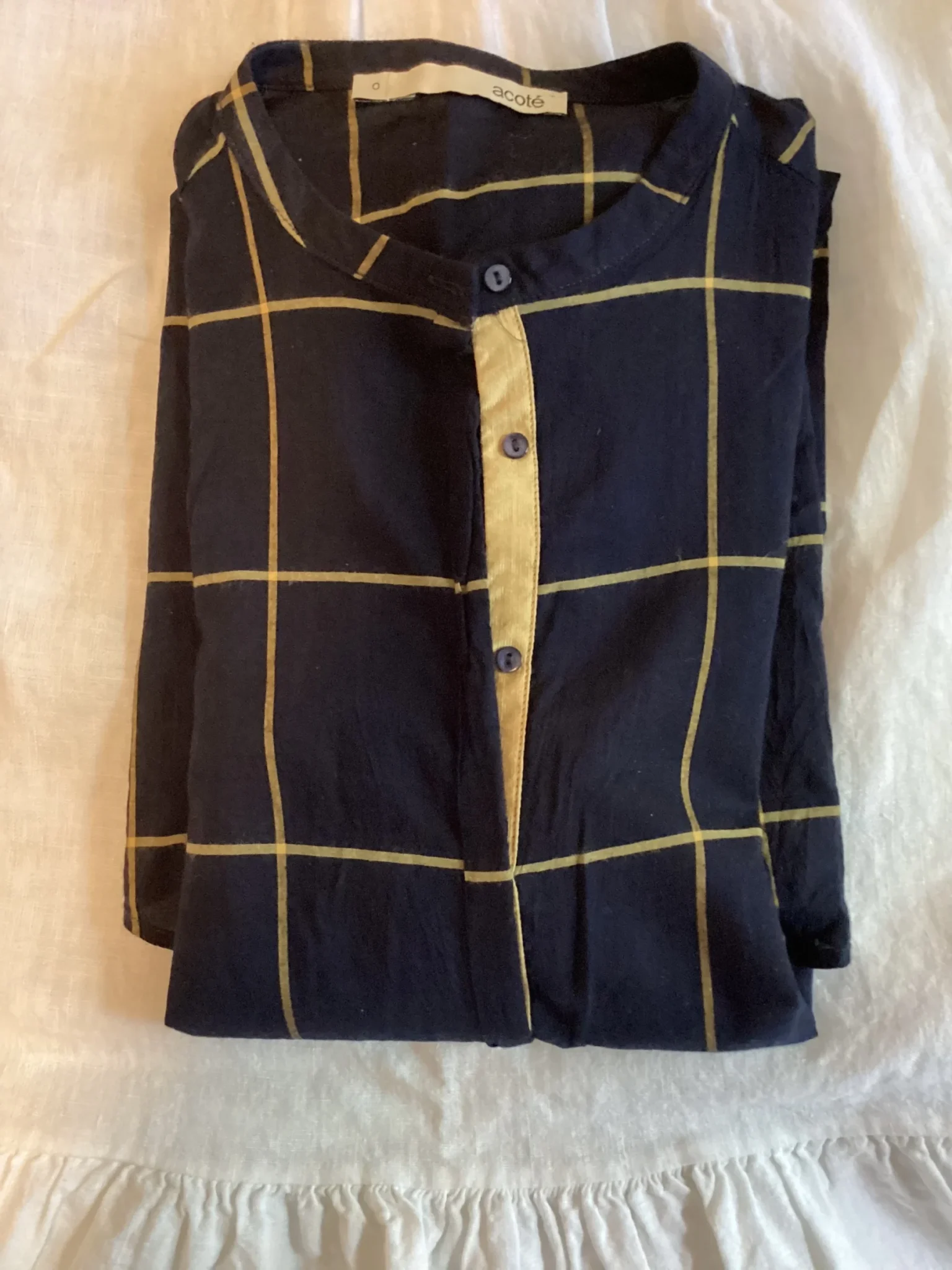 Image for Tunique bleue avec lignes jaunes/dorées