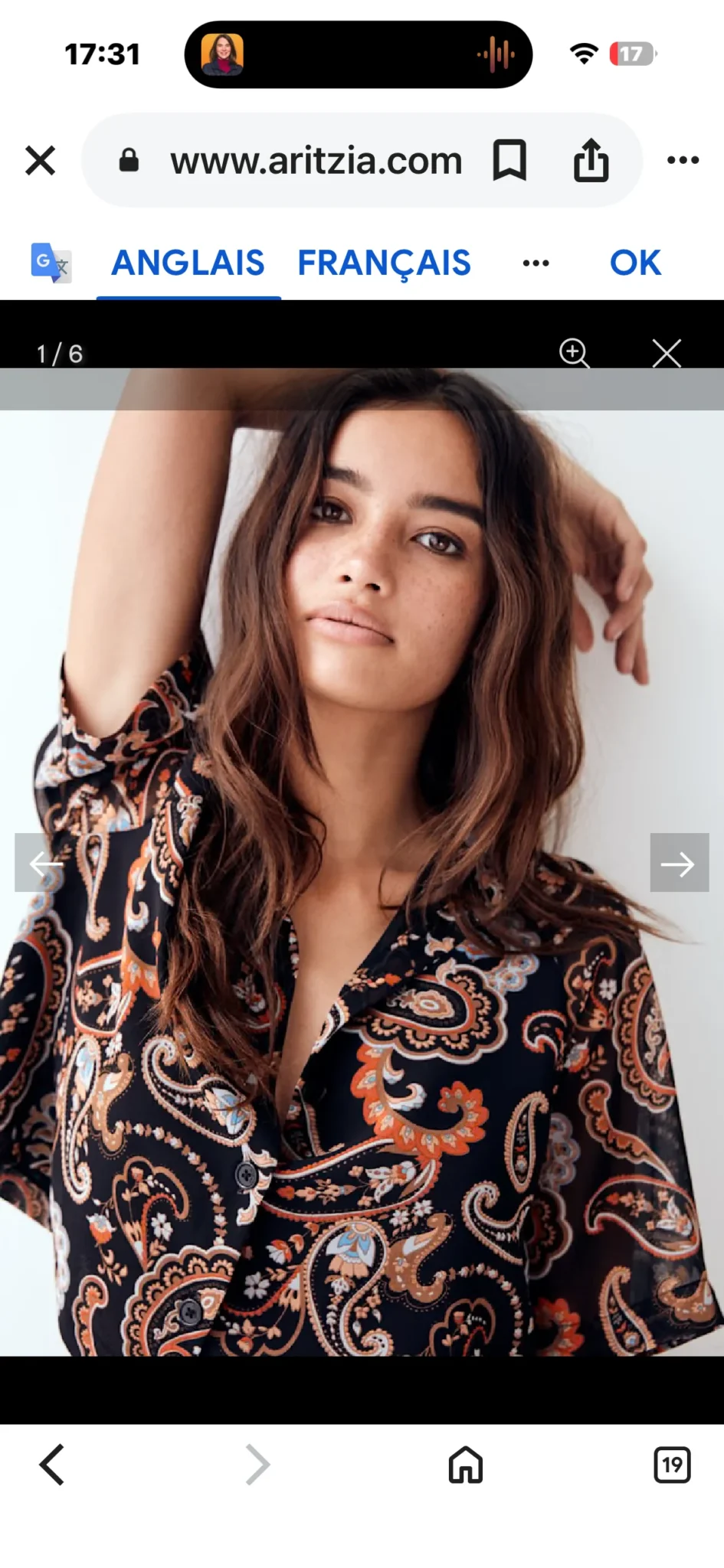 Image for ♥️Blouse cropped WILFRED