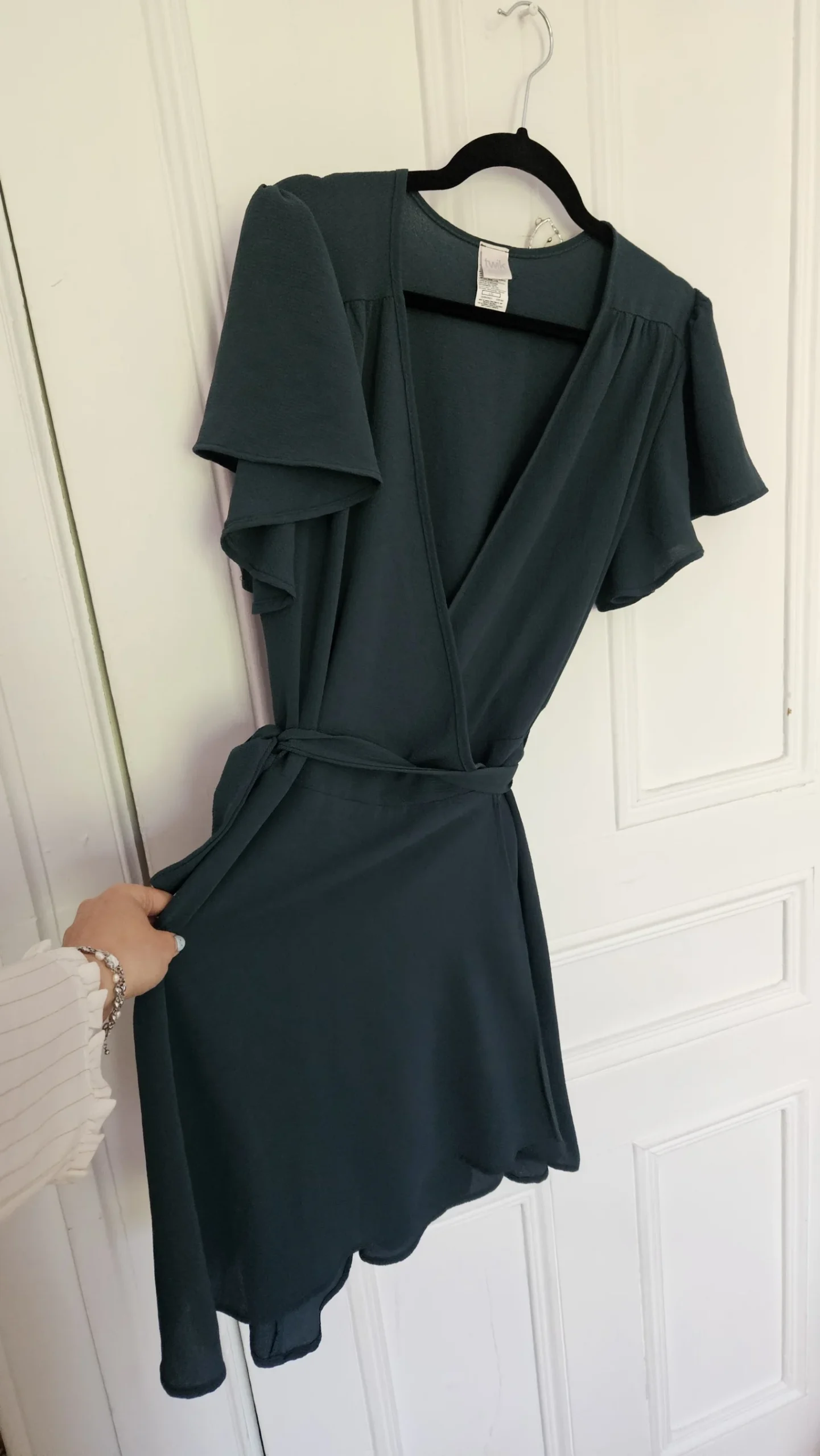 Robe portefeuille cache-coeur Émeraude du Simons grandeur large Simons seconde main