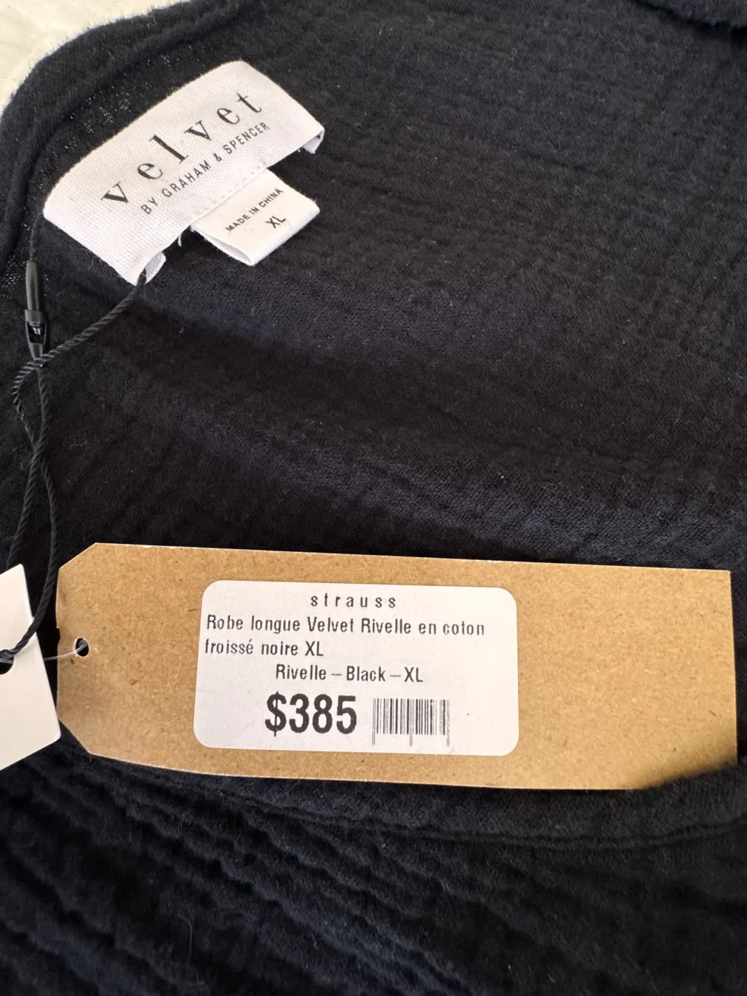 Image for Superbe robe NEUVE noire de marque Velvet by Graham & Spencer