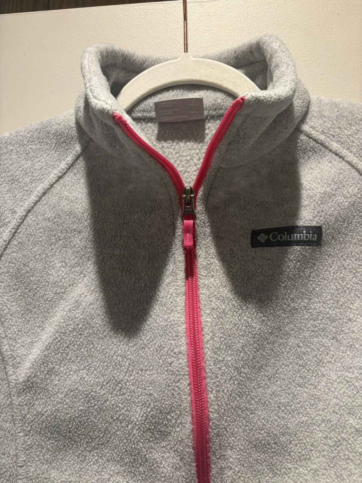 Image for Veste polar Columbia junior grise et rose zippée, taille L