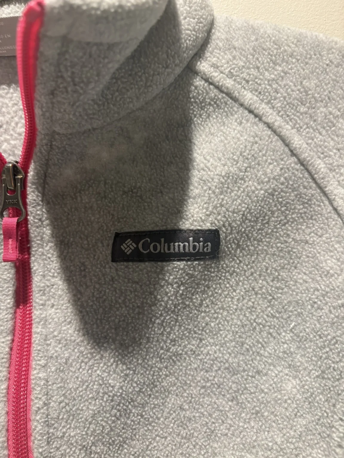 Image for Veste polar Columbia junior grise et rose zippée, taille L