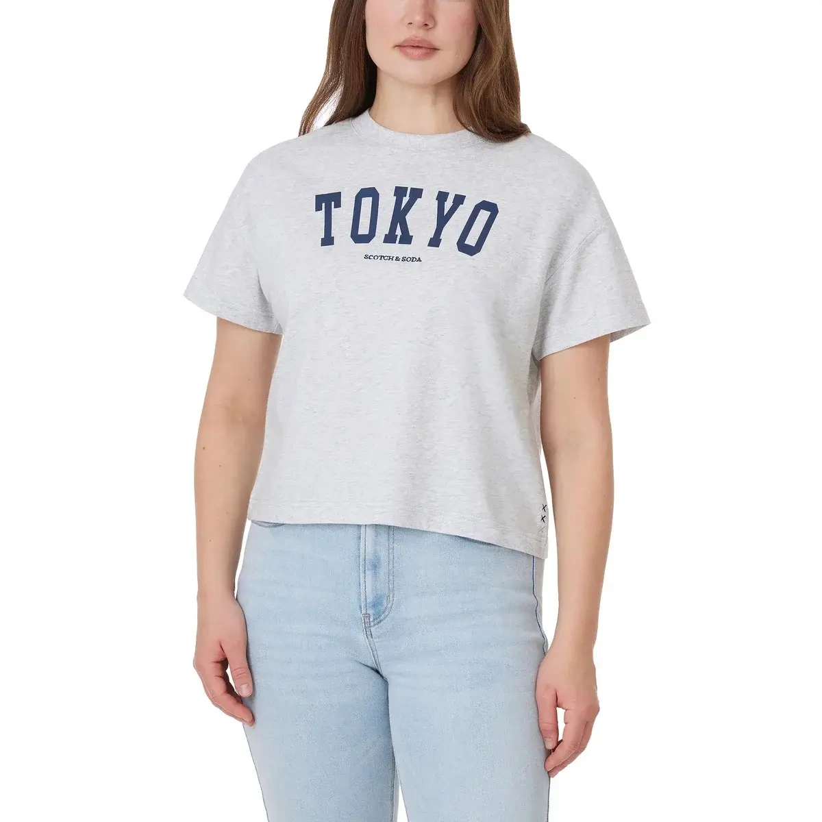 T-shirt Scotch & Soda pour femme, coupe carrée, motif Tokyo, taille XS Scotch and Soda seconde main