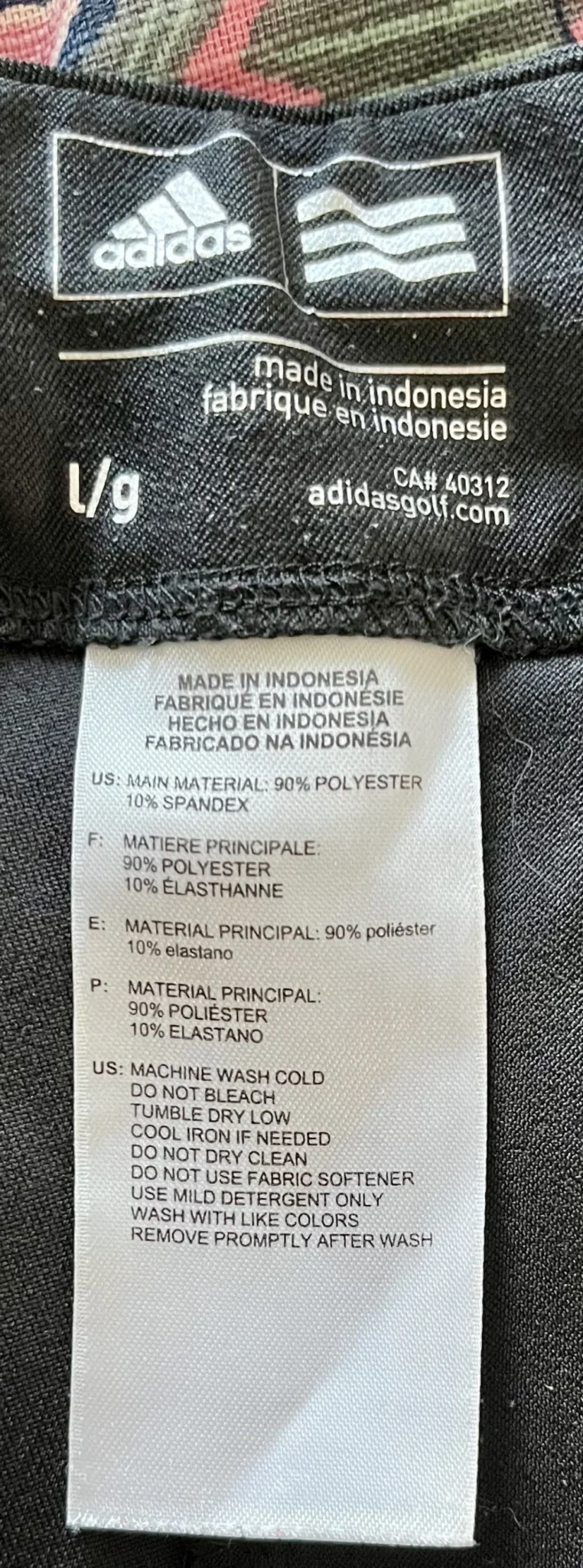 Image for Pantalon sport Adidas 3/4. Noir. Large. Golf ou marche. Confortable.