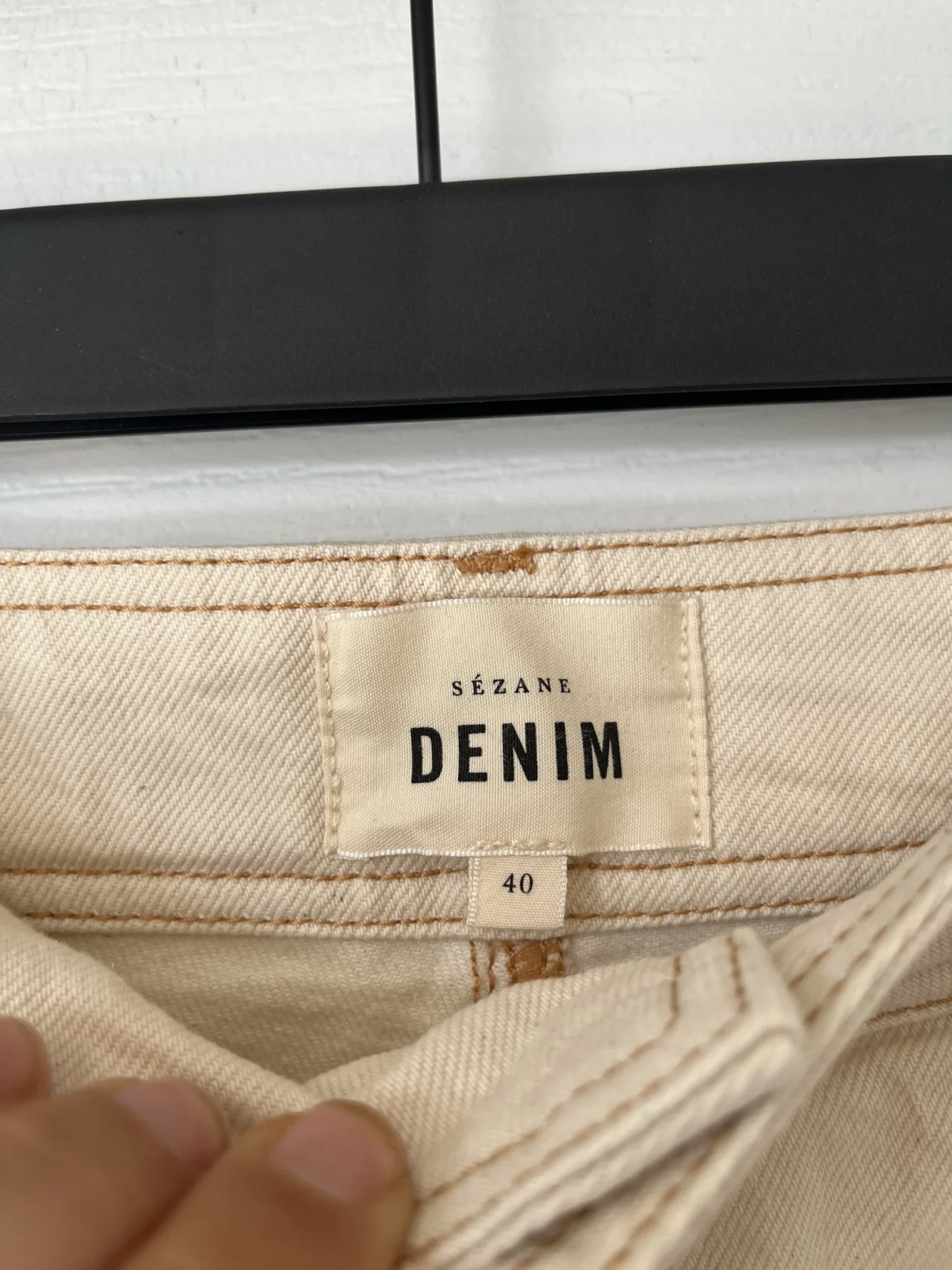 Image for Jean Sézane Le Crop taille 40 beige à boutons marrons