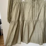 Thumbnail for Robe Zara kaki taille S manches bouffantes et broderies