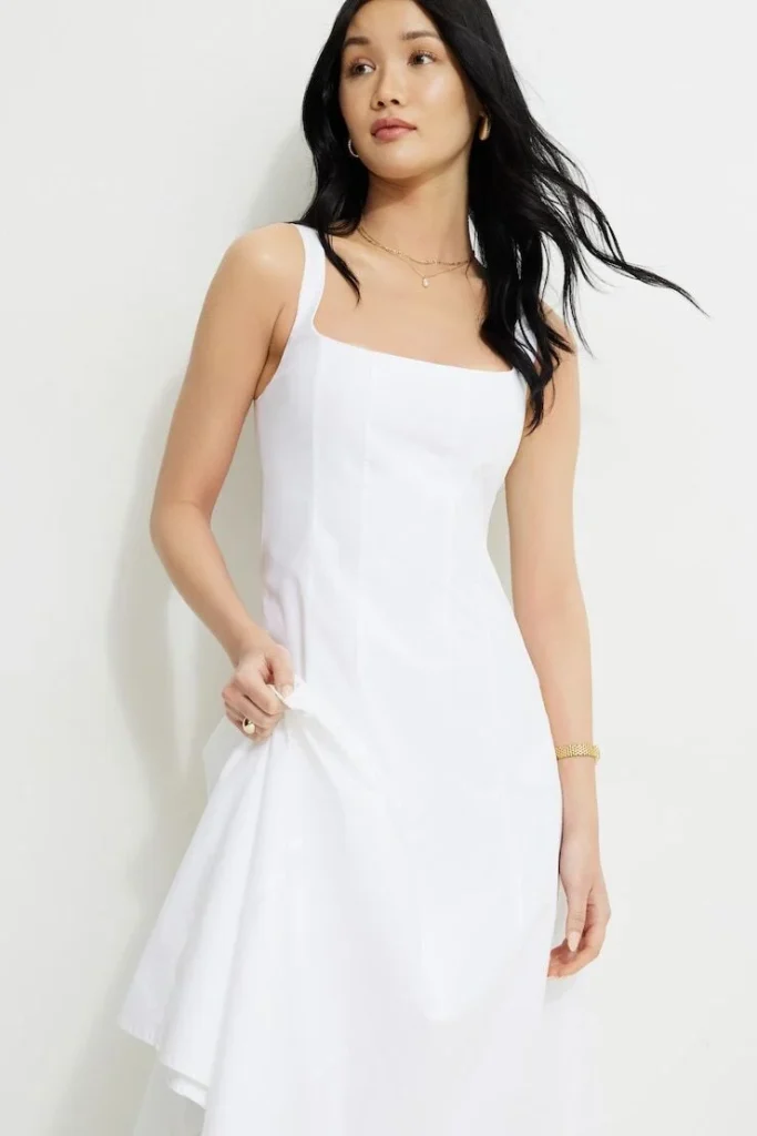 Featured image for Robe Dynamite Capri Poplin Maxi Dress taille M blanc