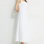 Thumbnail for Robe Dynamite Capri Poplin Maxi Dress taille M blanc