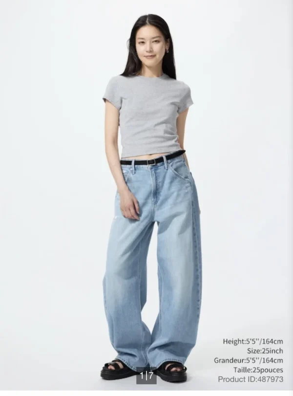 Featured image for Jeans ballon bleu délavé