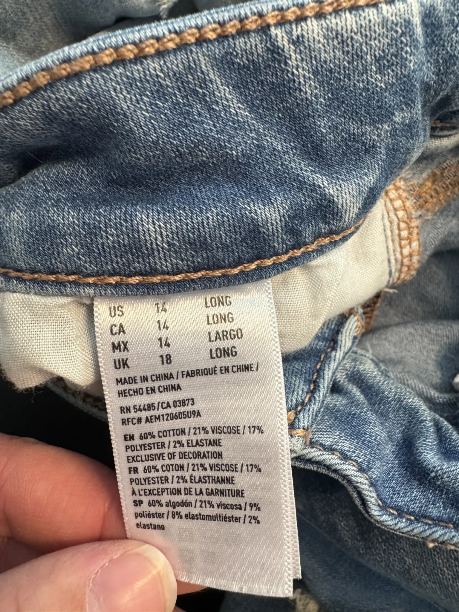 Image for Jeans stretch distress 14 long