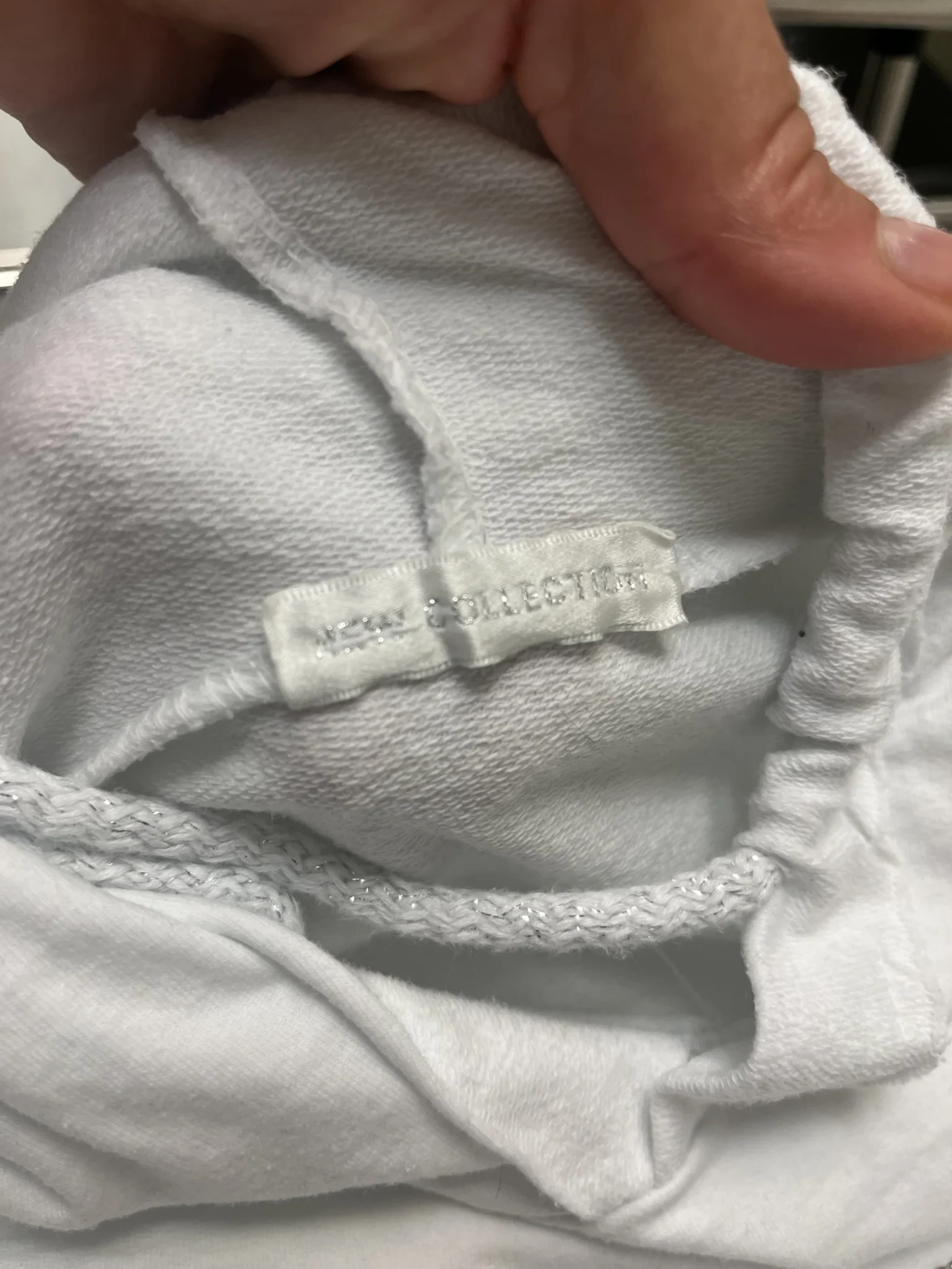 Image for A lovely white hoodie in a large size with an original slogan on the front.