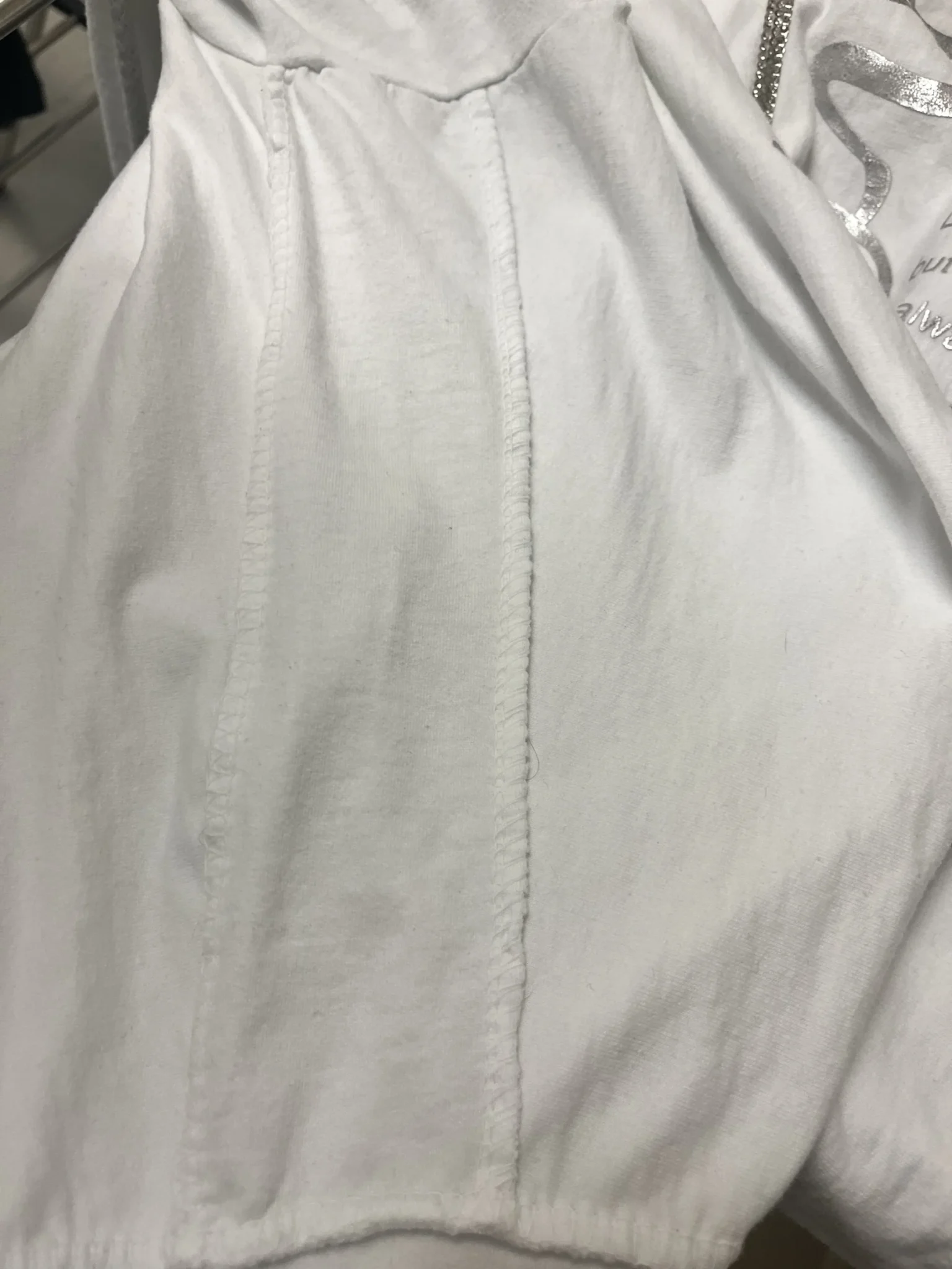 Image for A lovely white hoodie in a large size with an original slogan on the front.